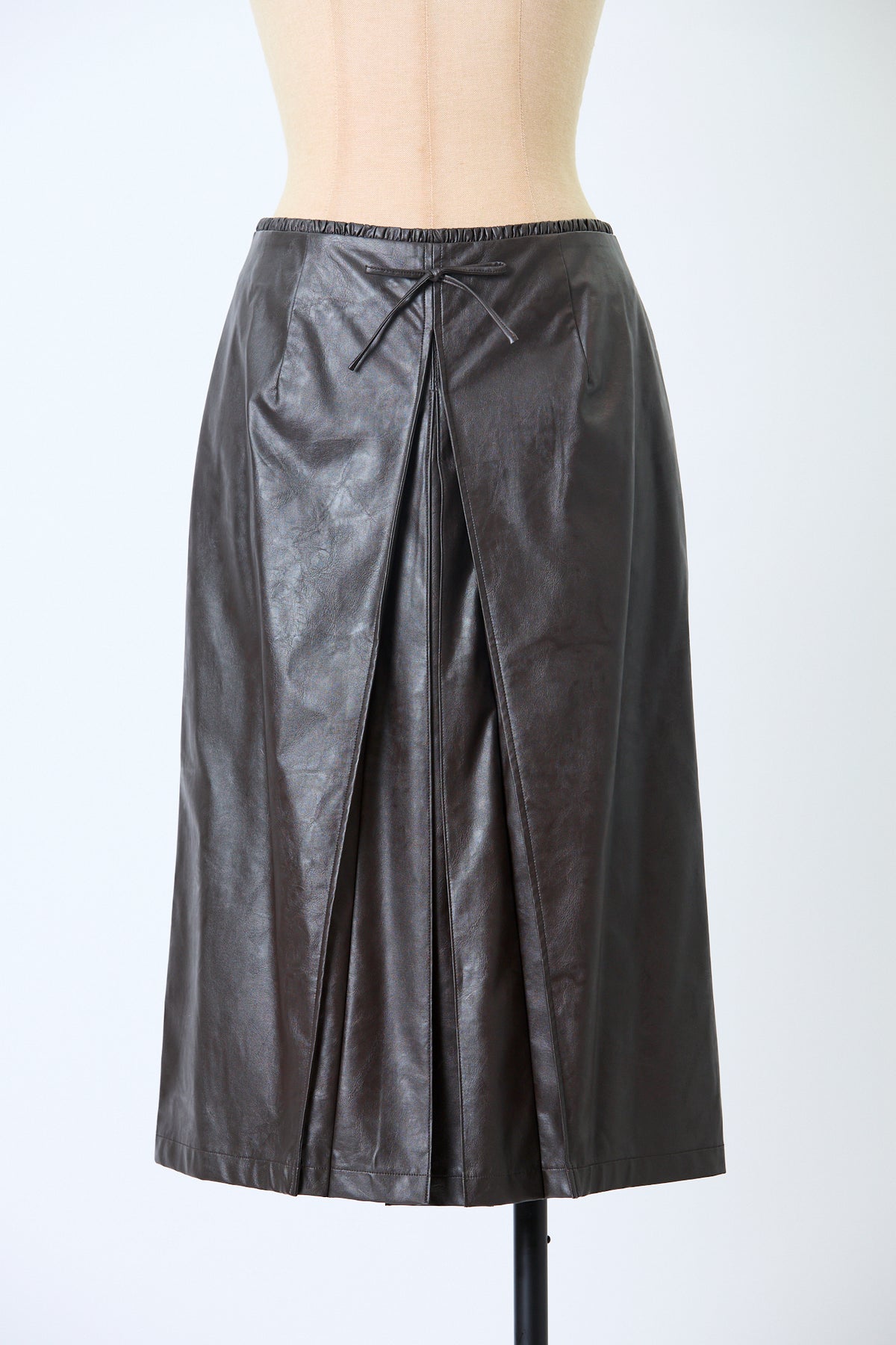 Leather midi skirt