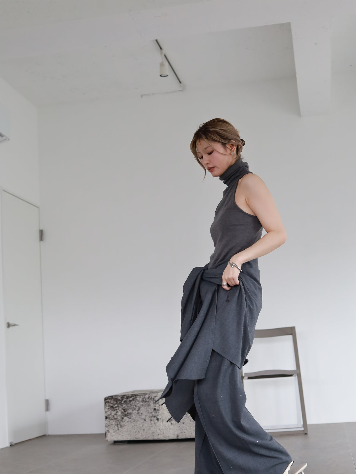 Halter neck wool tops
