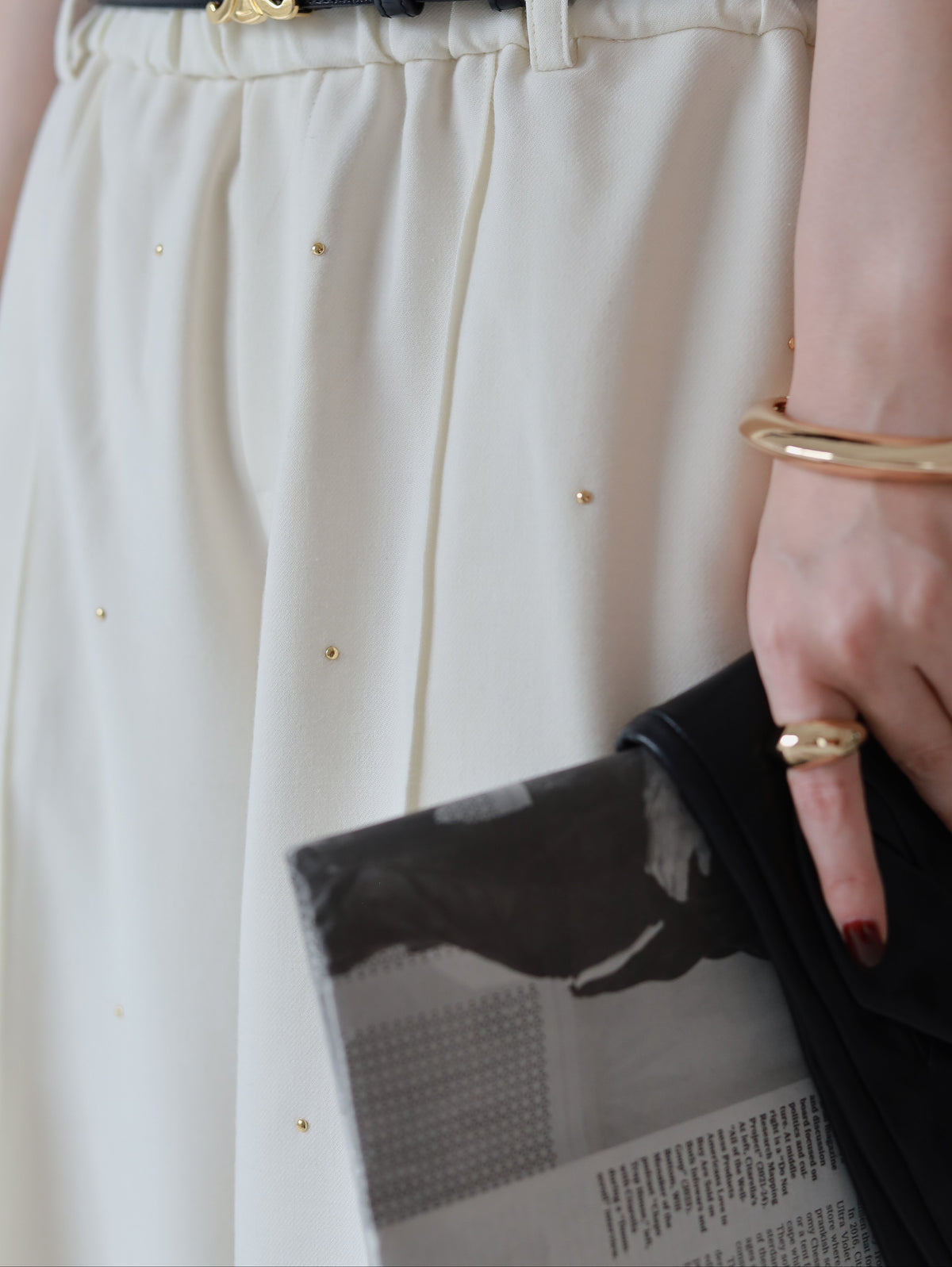 Studs wool pants