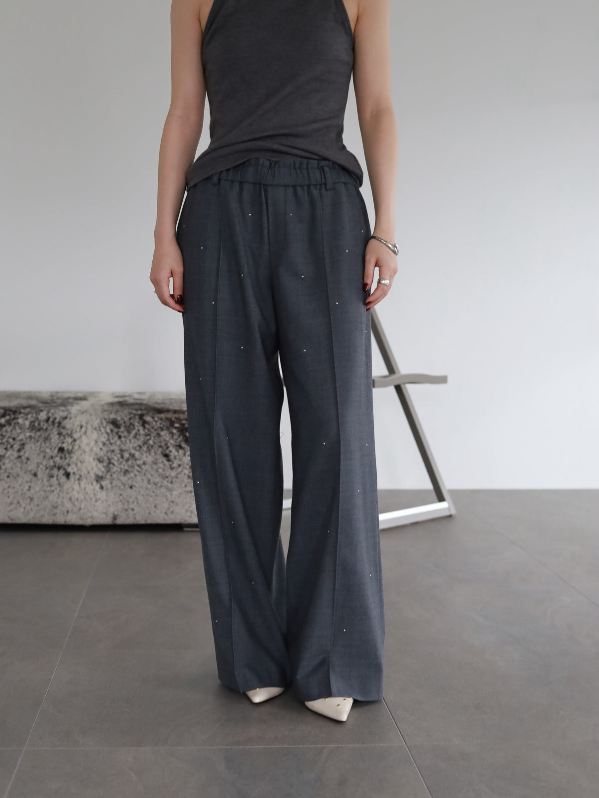Studs wool pants