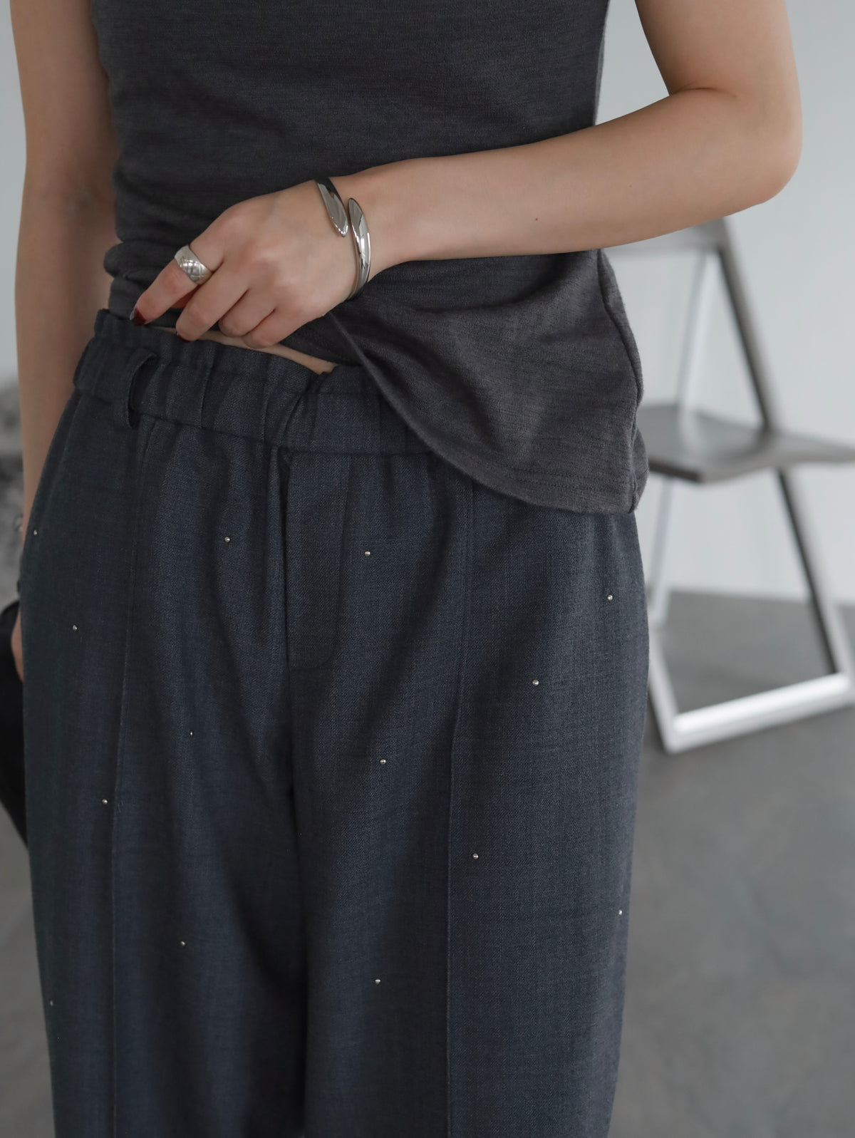 Studs wool pants