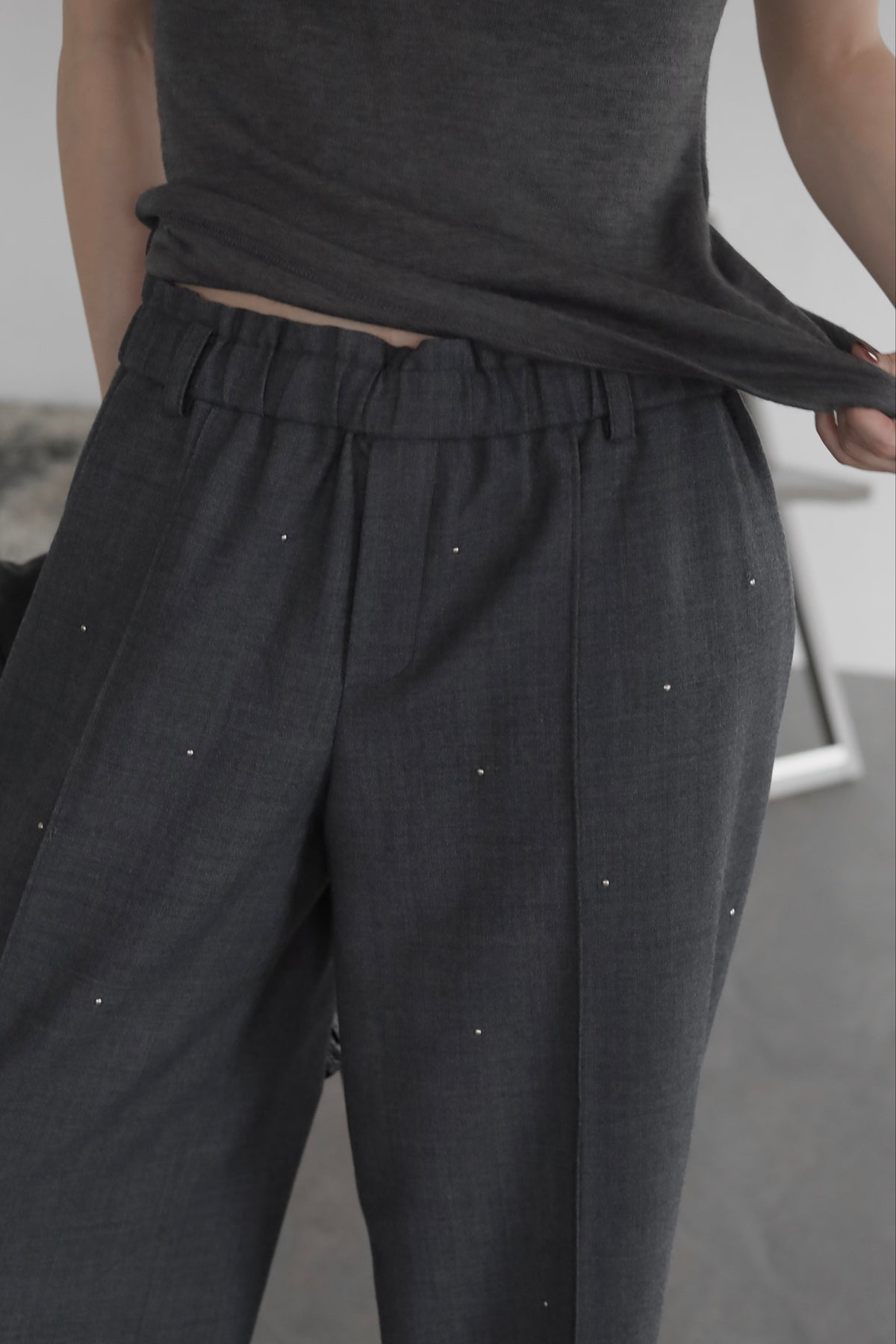 Studs wool pants