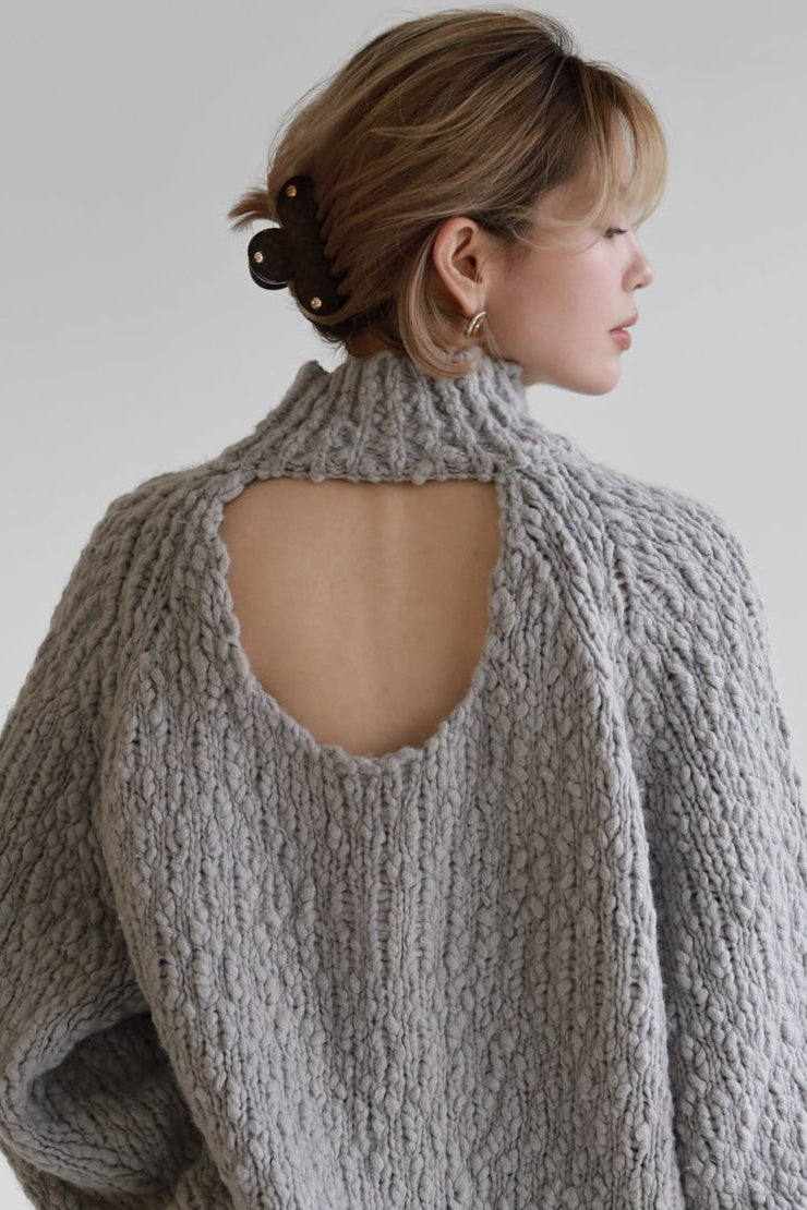 Back-open slubyarn knit
