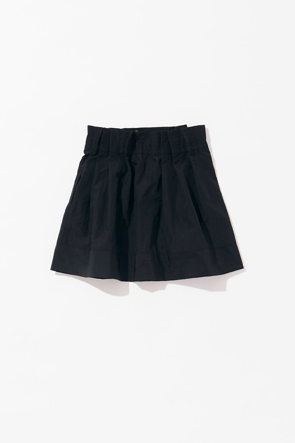 Tuck taffeta miniskirt